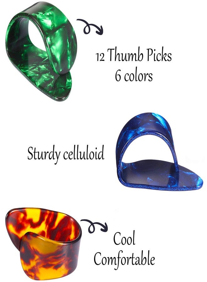 Frienda Thumb Finger Picks, Flat Thumbpicks, Celluloid Hand Guitar Pick Plectrum - Image 5